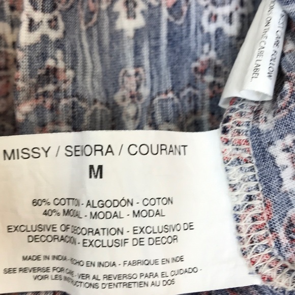 Vintage America Blues Boho V-Neck Top Size Medium - Picture 8 of 10